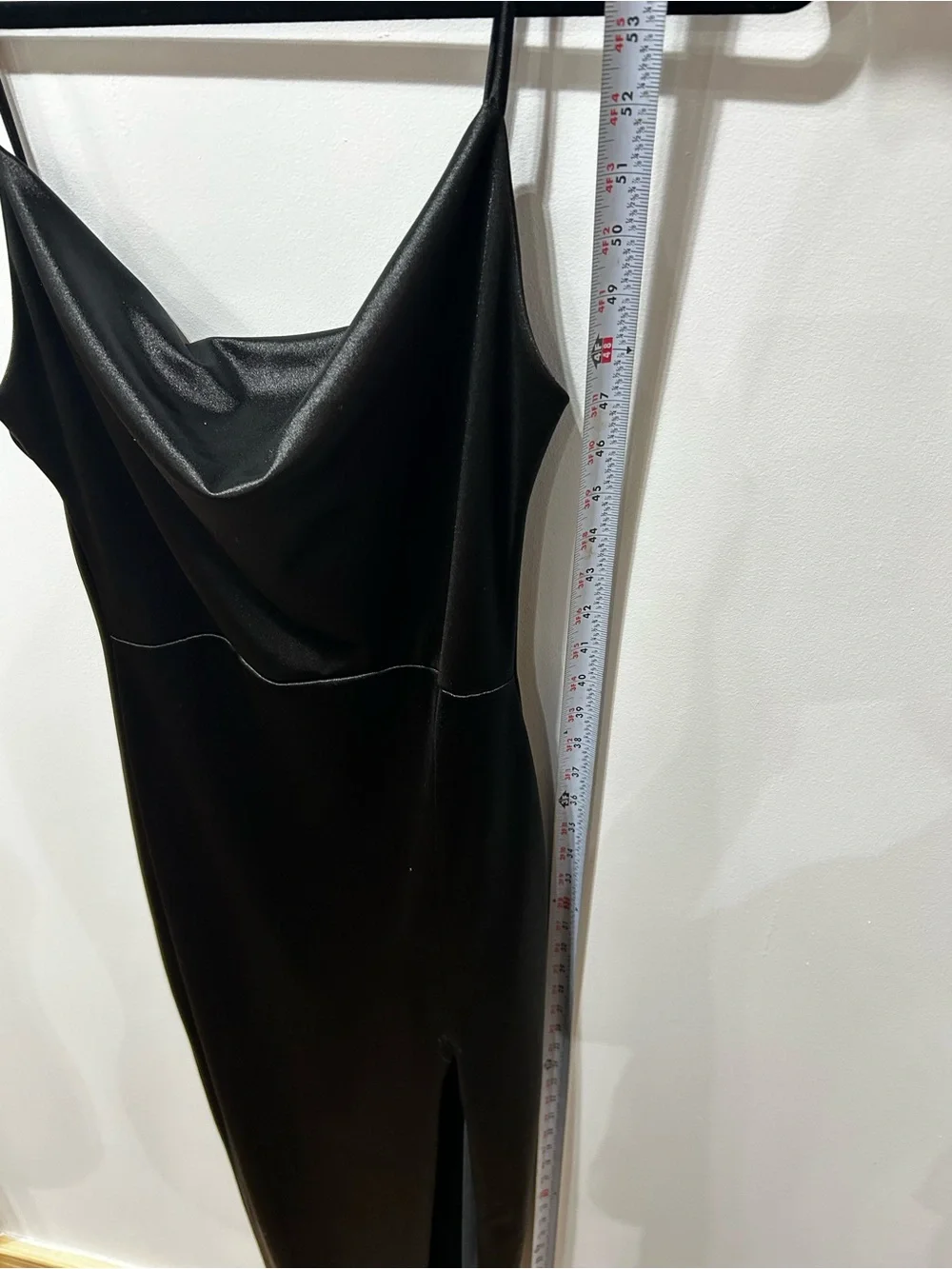 Vibe Black Satin Cowl Neck Slip Maxi Dress